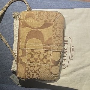 Coach purse wrist tan